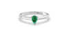 Bague émeraude poire or blanc