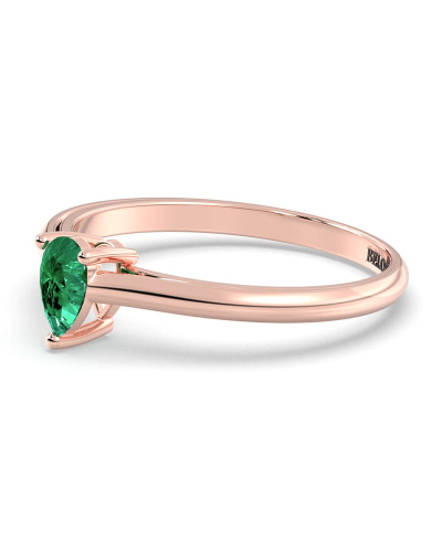 Bague émeraude poire or rose