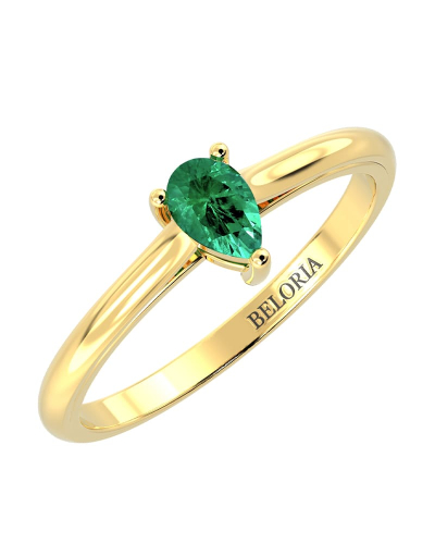 Bague émeraude poire or jaune