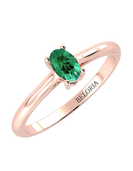 Bague émeraude ovale or blanc 2