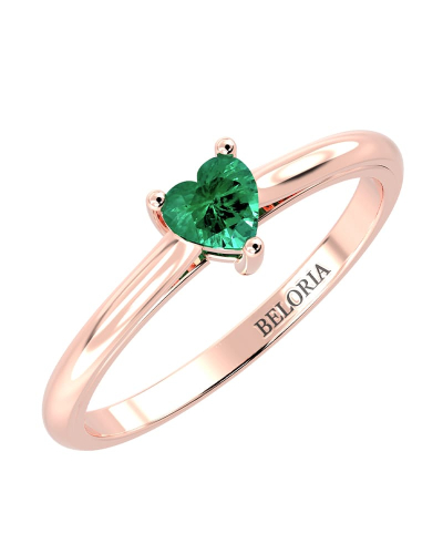 Bague émeraude coeur or rose