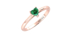 Bague émeraude coeur or rose