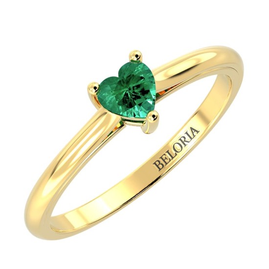 Bague émeraude coeur or jaune