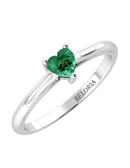 Bague émeraude coeur or jaune 2