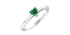 Bague émeraude coeur or blanc