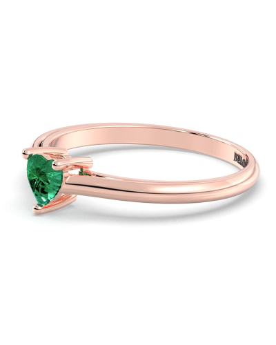 Bague émeraude coeur or rose