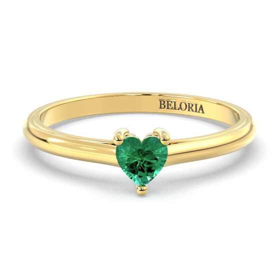 Bague émeraude coeur or jaune