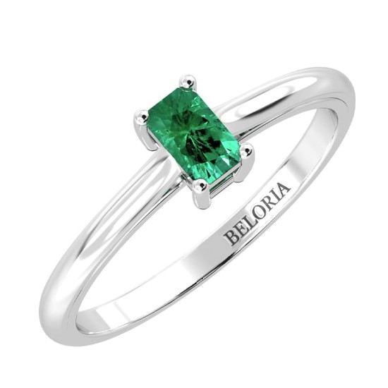Bague émeraude or blanc