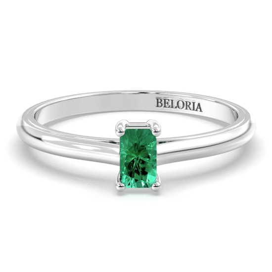 Bague émeraude or blanc