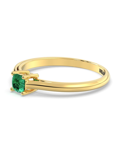 Bague émeraude coussin or jaune