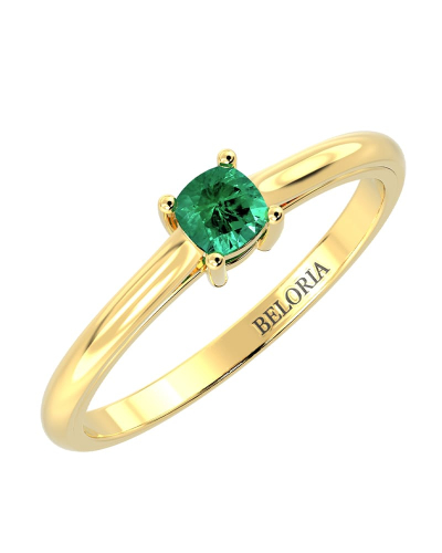 Bague émeraude coussin or jaune
