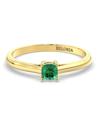 Bague émeraude coussin or jaune