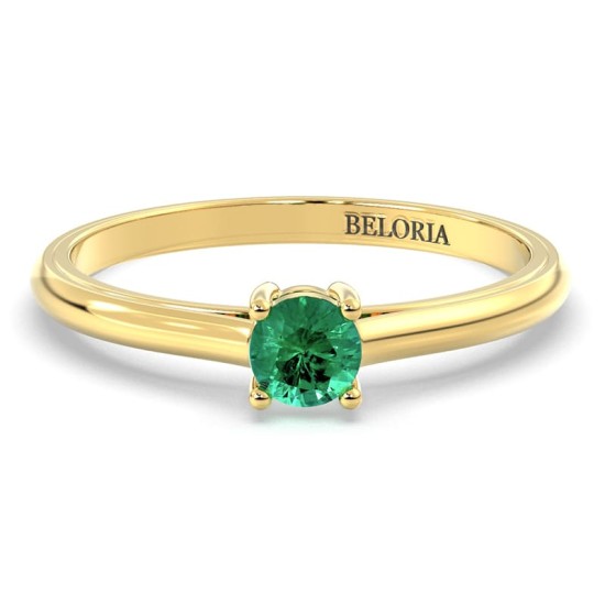 Bague émeraude ronde or jaune