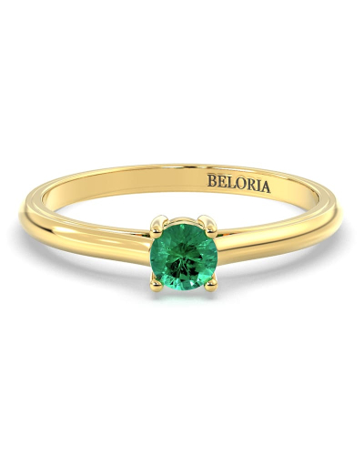 Bague émeraude ronde or jaune