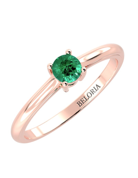 Bague émeraude ronde or jaune 2