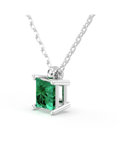 Collier emeraude or blanc