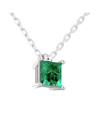 Collier emeraude or blanc