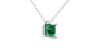 Collier emeraude or blanc