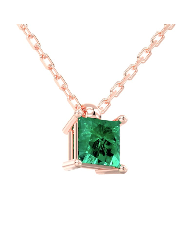 Collier emeraude or rose