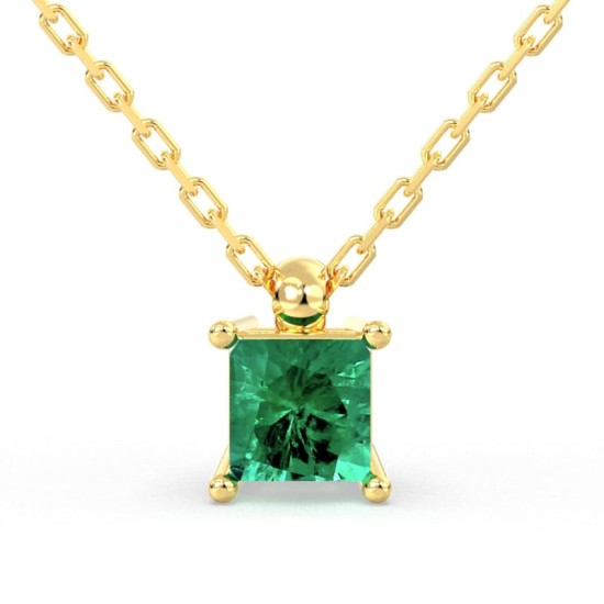 Collier emeraude or jaune