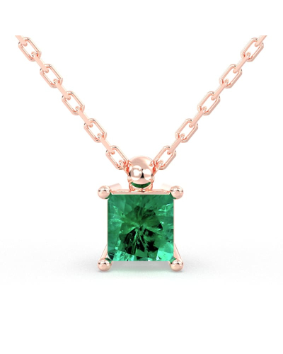 Collier emeraude or rose