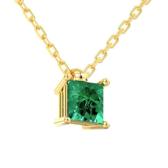 Collier emeraude or jaune