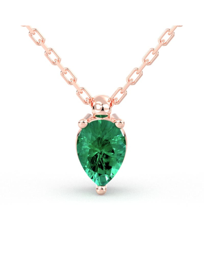collier poire emeraude