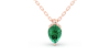 collier poire emeraude