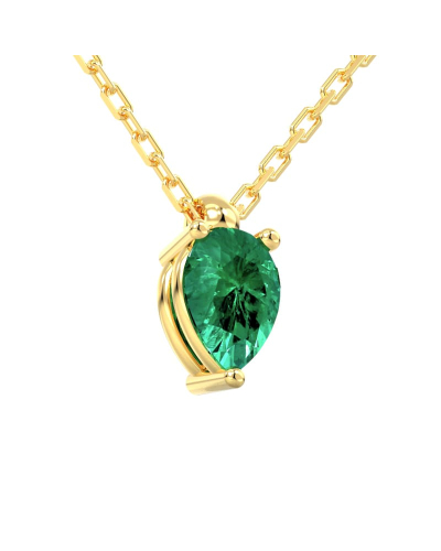 collier poire emeraude