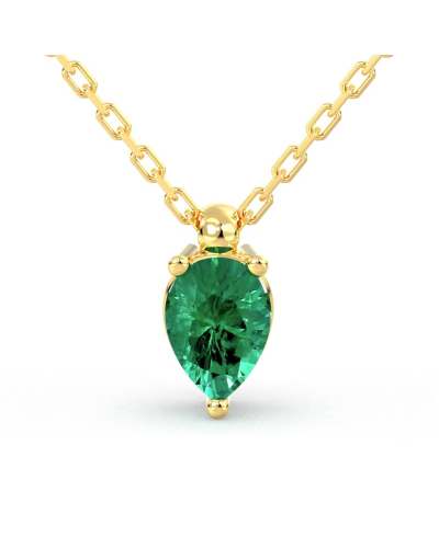 collier poire emeraude