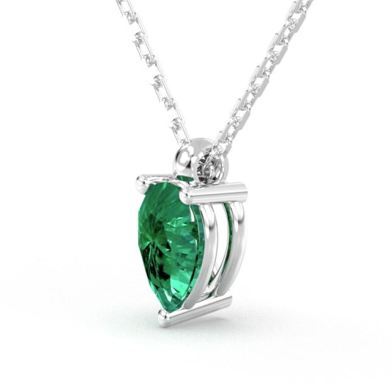 collier poire emeraude