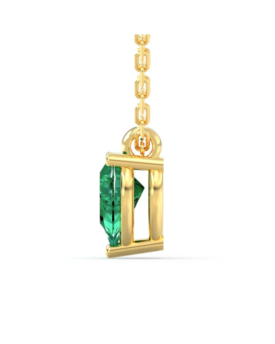 collier poire emeraude