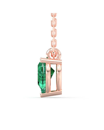 collier poire emeraude