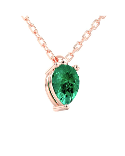 collier poire emeraude