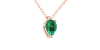collier poire emeraude
