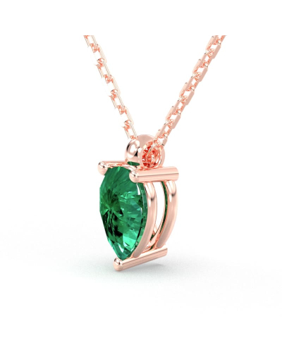 collier poire emeraude