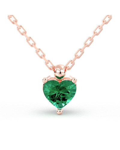 Collier coeur emeraude