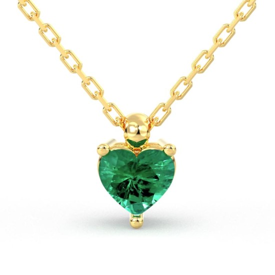 Collier coeur emeraude