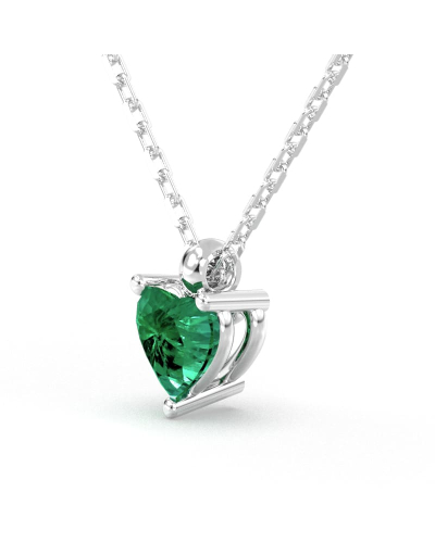 Collier coeur emeraude