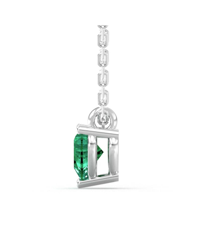 Collier coeur emeraude