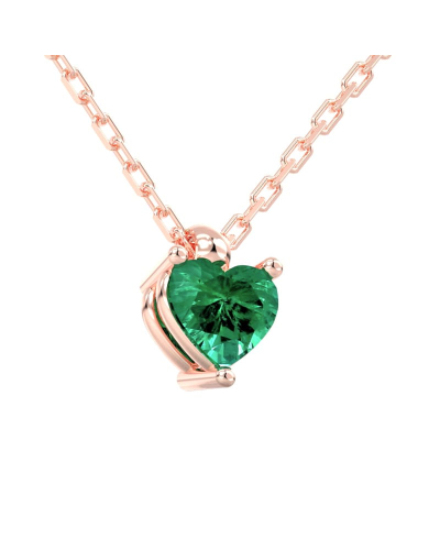 Collier coeur emeraude