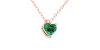 Collier coeur emeraude