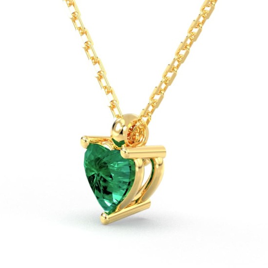 Collier coeur emeraude
