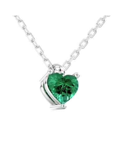 Collier coeur emeraude