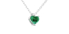 Collier coeur emeraude