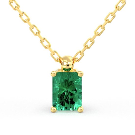 Collier emeraude or 18k