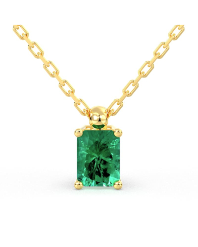 Collier emeraude or 18k