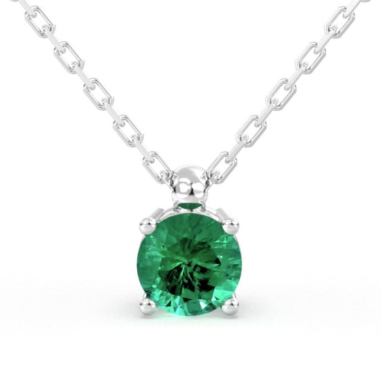 collier emeraude ronde en or 18k