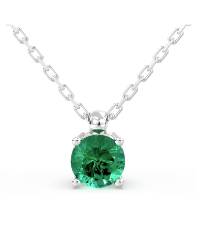 collier emeraude ronde en or 18k
