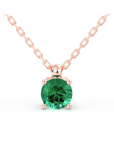 collier emeraude ronde en or 18k